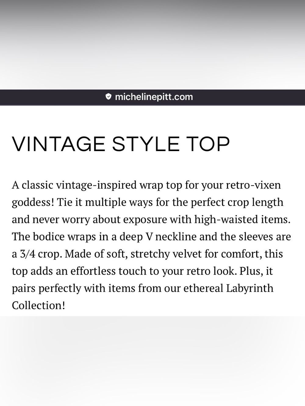 Vixen by Michelline Pitt - Wrap top in Gold - Picture 8 of 8